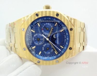 Fake Audemars Piguet Royal Oak Perpetual Calendar Watch Yellow Gold Blue
